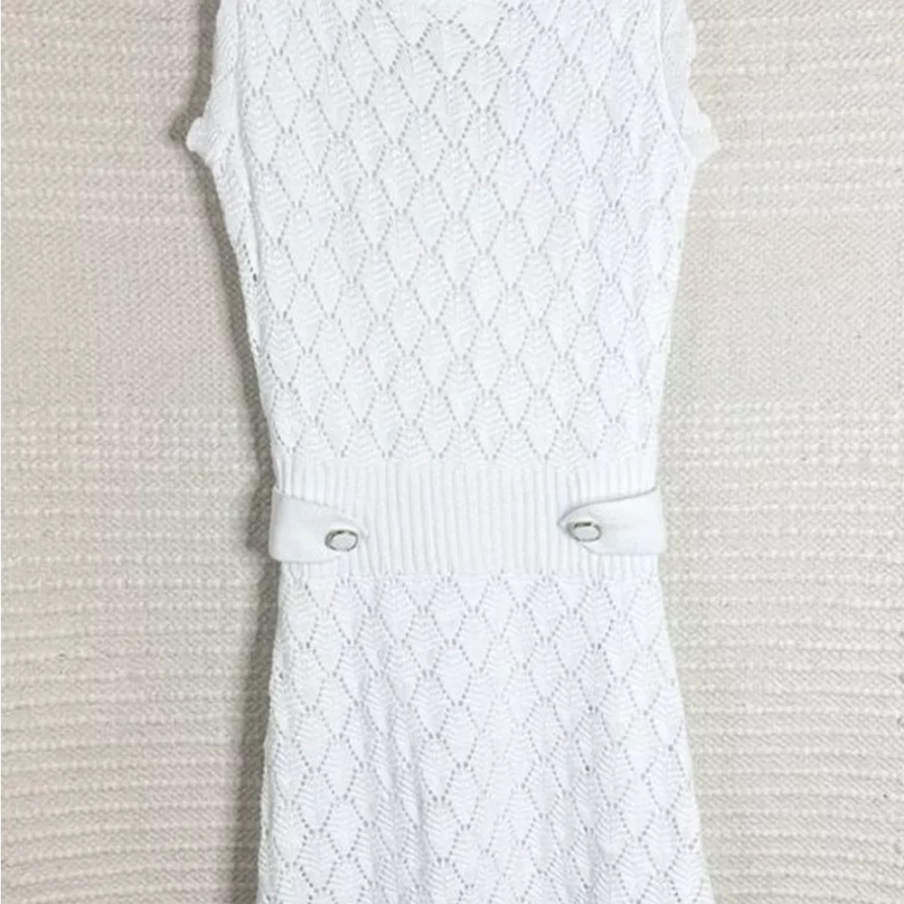 Lilly Pulitzer White Sheath Midi Dress with Mock Neck